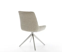 DrehstuhlTaimi-Flex Webstoff Soft Beige Kreuzgestell breit Edelstahl 360° drehbar Wippfunktion Sofort versandfertig