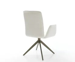 DrehstuhlVinja-Flex Bouclé Soft Beige Kreuzgestell breit Effektfinish Titan 360° drehbar Wippfunktion Sofort versandfertig
