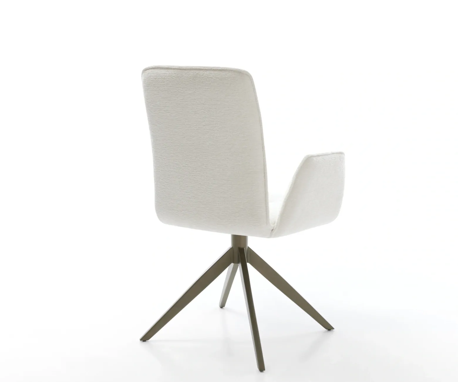 DrehstuhlVinja-Flex Bouclé Soft Beige Kreuzgestell breit Effektfinish Titan 360° drehbar Wippfunktion Sofort versandfertig