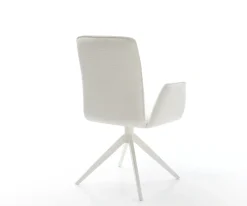DrehstuhlVinja-Flex Bouclé Soft Beige Kreuzgestell breit Weiß 360° drehbar Wippfunktion Sofort versandfertig