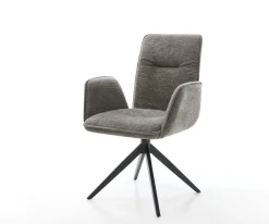DrehstuhlVinja-Flex Bouclé Soft Schlamm Kreuzgestell breit Schwarz 360° drehbar Wippfunktion Sofort versandfertig