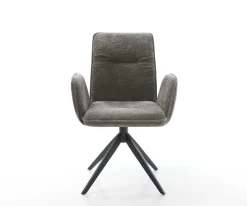 DrehstuhlVinja-Flex Bouclé Soft Schlamm Kreuzgestell breit Schwarz 360° drehbar Wippfunktion Sofort versandfertig