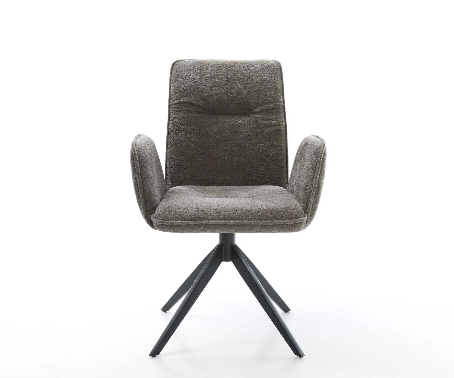 DrehstuhlVinja-Flex Bouclé Soft Schlamm Kreuzgestell breit Schwarz 360° drehbar Wippfunktion Sofort versandfertig