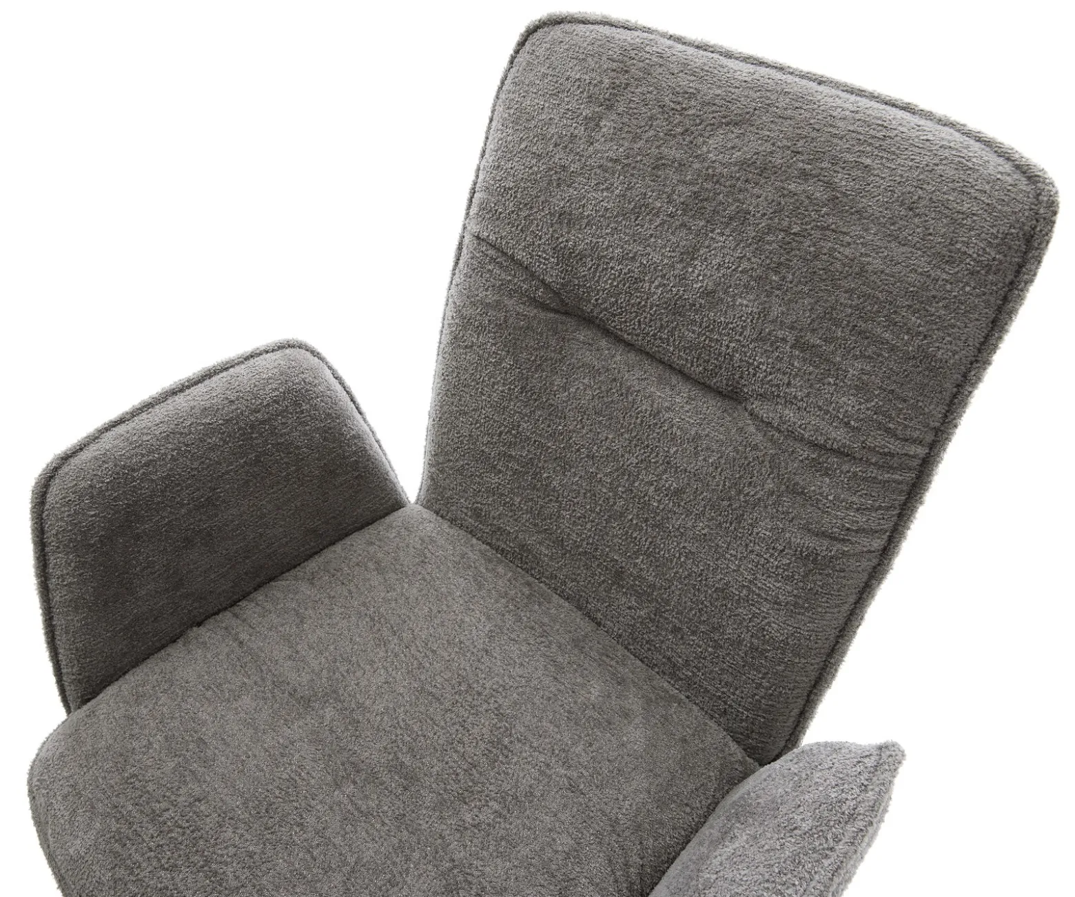DrehstuhlVinja-Flex Bouclé Soft Schlamm Kreuzgestell breit Effektfinish Titan 360° drehbar Wippfunktion Sofort versandfertig