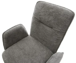 DrehstuhlVinja-Flex Bouclé Soft Schlamm Kreuzgestell breit Weiß 360° drehbar Wippfunktion Sofort versandfertig