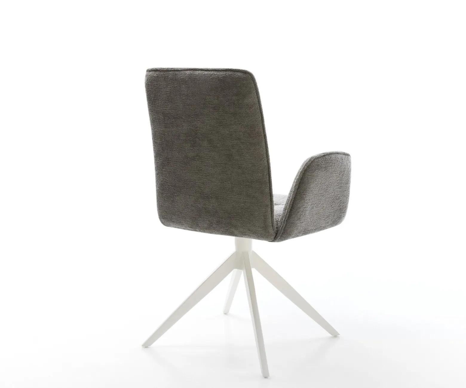 DrehstuhlVinja-Flex Bouclé Soft Schlamm Kreuzgestell breit Weiß 360° drehbar Wippfunktion Sofort versandfertig