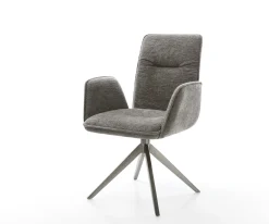 DrehstuhlVinja-Flex Bouclé Soft Schlamm Kreuzgestell breit Graphit 360° drehbar Wippfunktion Sofort versandfertig