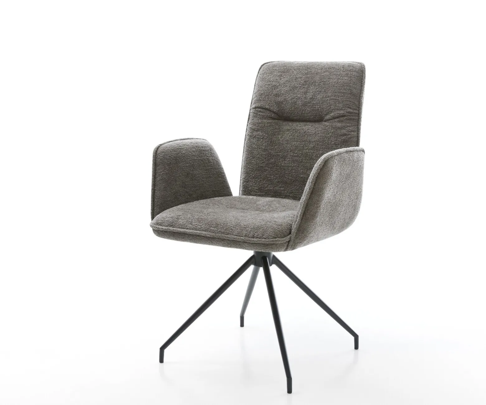 DrehstuhlVinja-Flex Bouclé Soft Schlamm Kreuzgestell konisch Schwarz 180° drehbar Sofort versandfertig