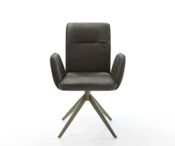 DrehstuhlVinja-Flex Mikrofaser Anthrazit Vintage Kreuzgestell breit Effektfinish Titan 360° drehbar Sofort versandfertig