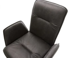 DrehstuhlVinja-Flex Mikrofaser Anthrazit Vintage Kreuzgestell breit Effektfinish Titan 360° drehbar Sofort versandfertig