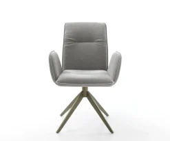 DrehstuhlVinja-Flex Strukturstoff Soft Grau Kreuzgestell breit Effektfinish Titan 360° drehbar Wippfunktion Sofort versandfertig