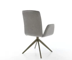 DrehstuhlVinja-Flex Strukturstoff Soft Grau Kreuzgestell breit Effektfinish Titan 360° drehbar Wippfunktion Sofort versandfertig
