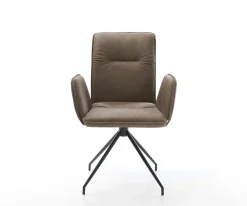 DrehstuhlVinja-Flex Taupe Vintage Kreuzgestell konisch Schwarz 180° drehbar Sofort versandfertig