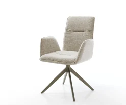 DrehstuhlVinja-Flex Webstoff Soft Beige Kreuzgestell breit Effektfinish Titan 360° drehbar Wippfunktion Sofort versandfertig