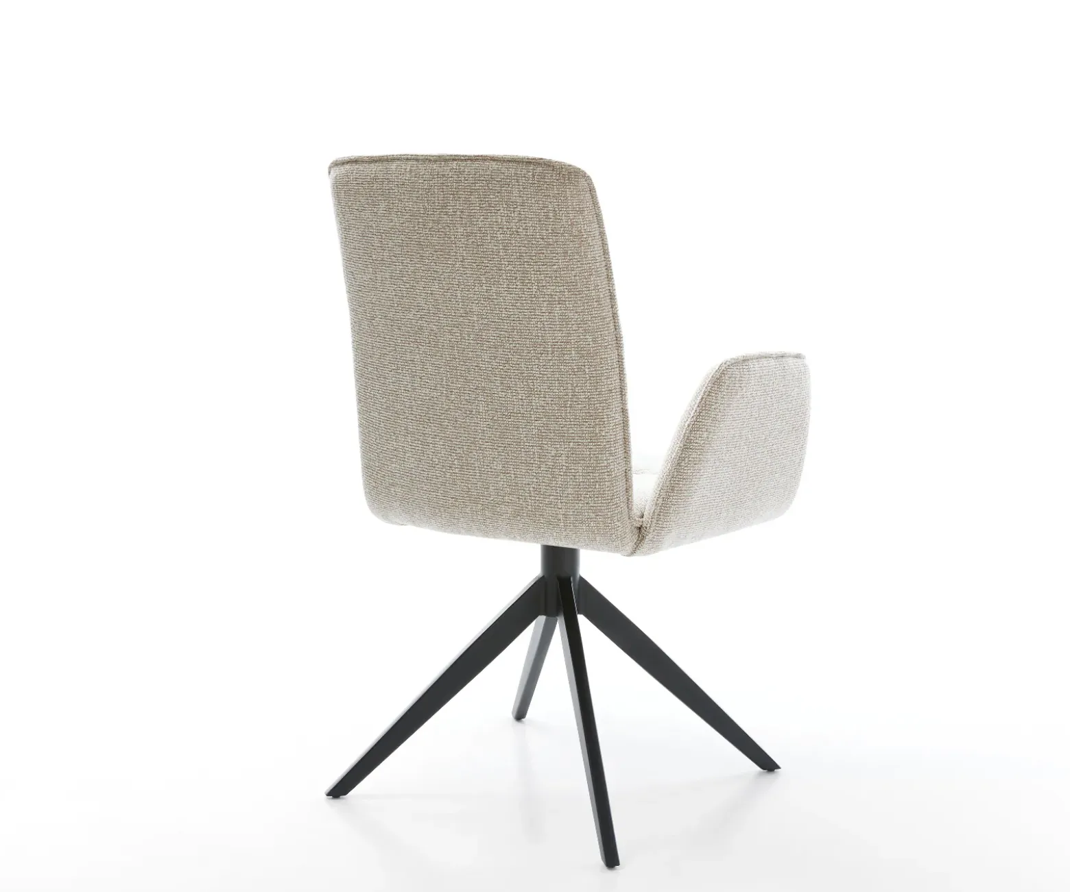 DrehstuhlVinja-Flex Webstoff Soft Beige Kreuzgestell breit Schwarz 360° drehbar Wippfunktion Sofort versandfertig