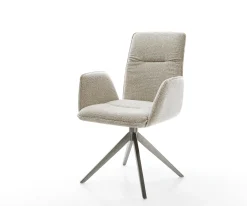 DrehstuhlVinja-Flex Webstoff Soft Beige Kreuzgestell breit Graphit 360° drehbar Wippfunktion Sofort versandfertig