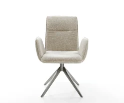 DrehstuhlVinja-Flex Webstoff Soft Beige Kreuzgestell breit Graphit 360° drehbar Wippfunktion Sofort versandfertig