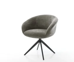 DrehstuhlVinka-Flex mit Armlehnen Bouclé Soft Schlamm Kreuzgestell breit Schwarz 360° drehbar Wippfunktion Taschenfederkern Sofort versandfertig