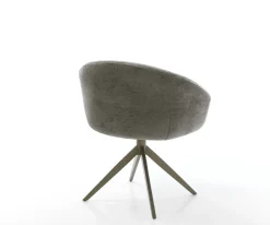 DrehstuhlVinka-Flex mit Armlehnen Bouclé Soft Schlamm Kreuzgestell breit Effektfinish Titan 360° drehbar Wippfunktion Taschenfederkern Sofort versandfertig
