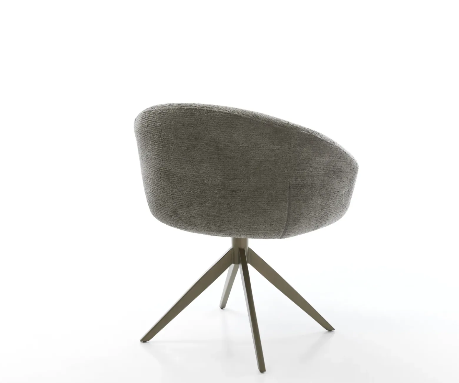 DrehstuhlVinka-Flex mit Armlehnen Bouclé Soft Schlamm Kreuzgestell breit Effektfinish Titan 360° drehbar Wippfunktion Taschenfederkern Sofort versandfertig
