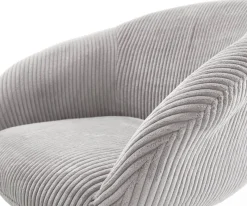 DrehstuhlVinka-Flex mit Armlehnen Cord Silbergrau Kreuzgestell breit Effektfinish Titan 360° drehbar Taschenfederkern Sofort versandfertig