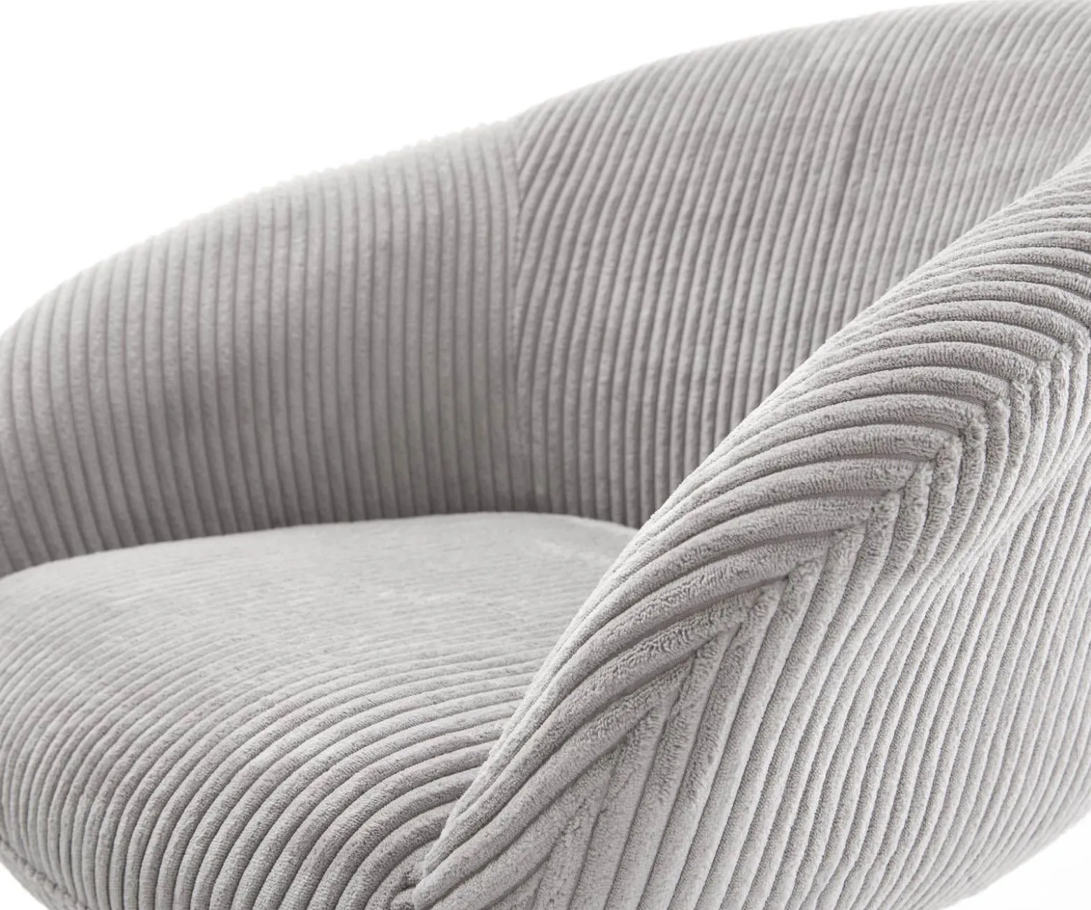 DrehstuhlVinka-Flex mit Armlehnen Cord Silbergrau Kreuzgestell breit Effektfinish Titan 360° drehbar Taschenfederkern Sofort versandfertig