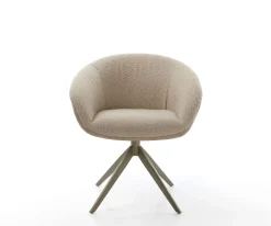 DrehstuhlVinka-Flex mit Armlehnen Materialmix Schlamm Kreuzgestell breit Effektfinish Titan 360° drehbar Wippfunktion Taschenfederkern Sofort versandfertig