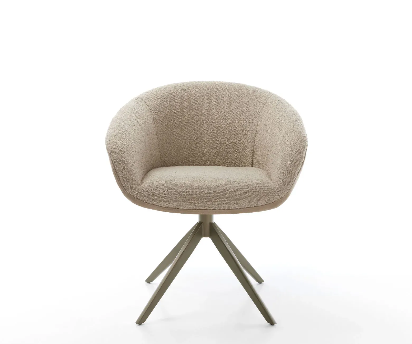 DrehstuhlVinka-Flex mit Armlehnen Materialmix Schlamm Kreuzgestell breit Effektfinish Titan 360° drehbar Wippfunktion Taschenfederkern Sofort versandfertig