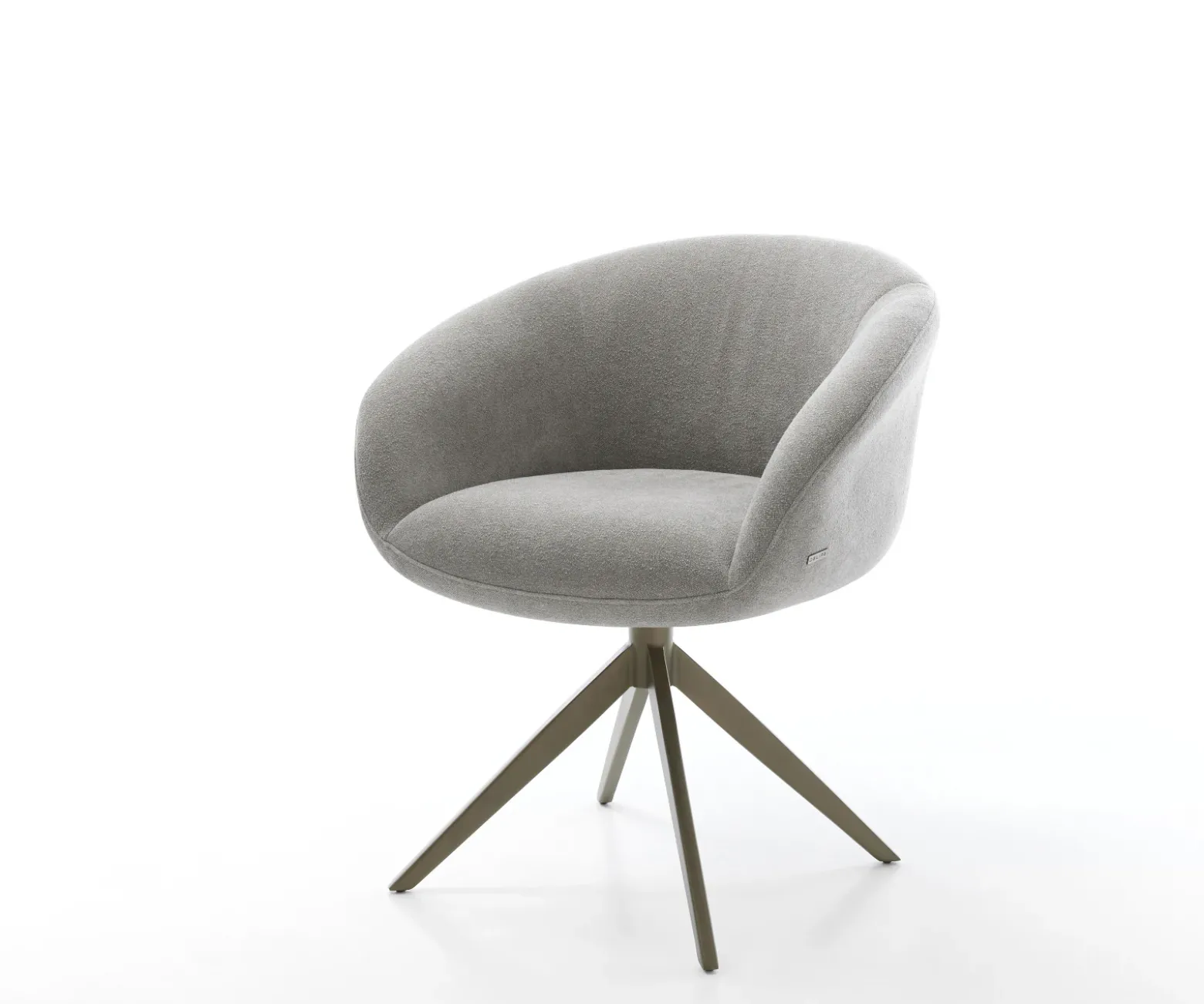 DrehstuhlVinka-Flex mit Armlehnen Strukturstoff Soft Grau Kreuzgestell breit Effektfinish Titan 360° drehbar Wippfunktion Taschenfederkern Sofort versandfertig