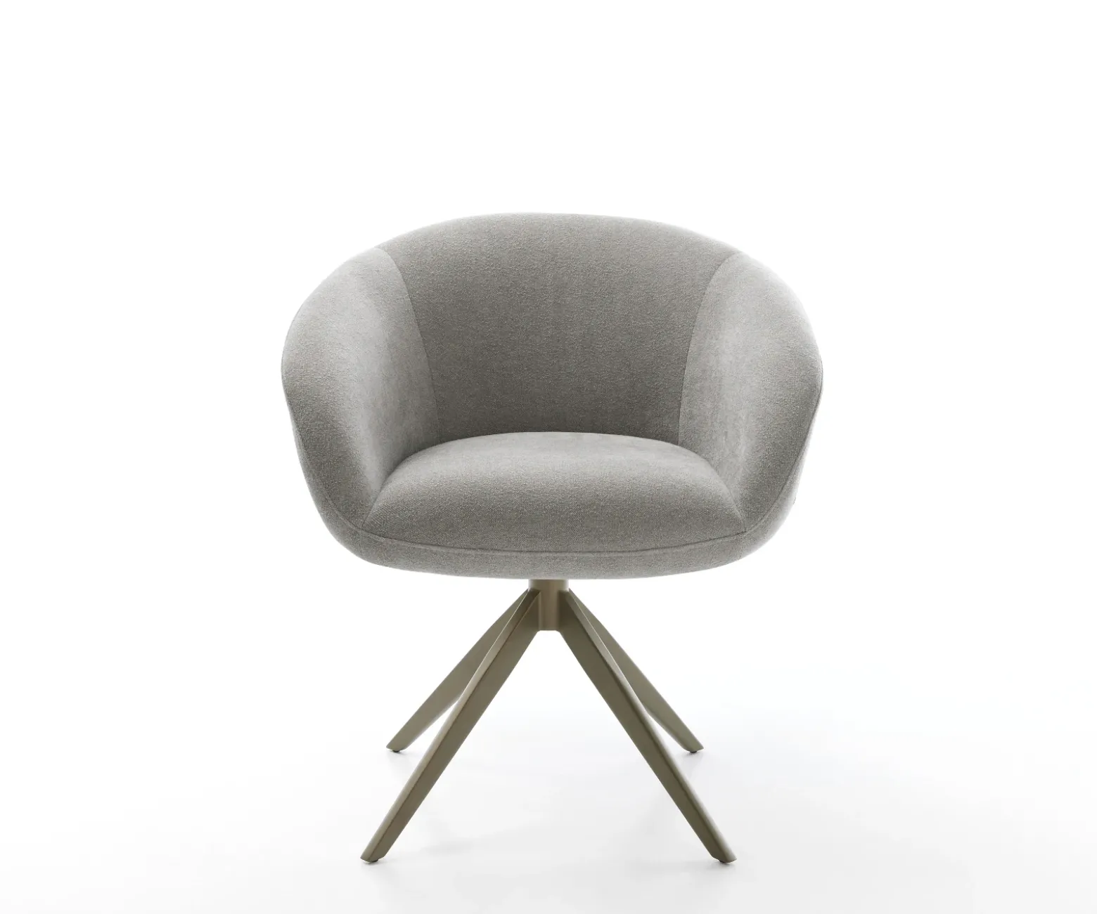 DrehstuhlVinka-Flex mit Armlehnen Strukturstoff Soft Grau Kreuzgestell breit Effektfinish Titan 360° drehbar Wippfunktion Taschenfederkern Sofort versandfertig