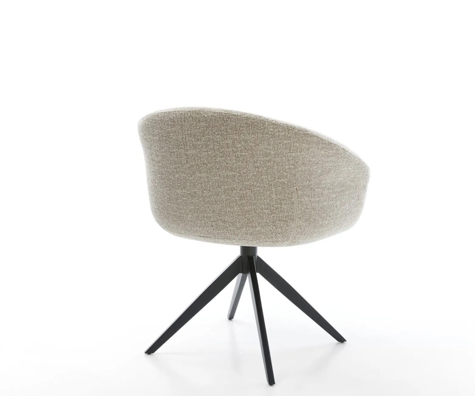 DrehstuhlVinka-Flex mit Armlehnen Webstoff Soft Beige Kreuzgestell breit Schwarz 360° drehbar Wippfunktion Taschenfederkern Sofort versandfertig