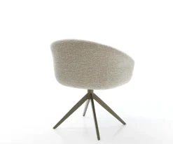 DrehstuhlVinka-Flex mit Armlehnen Webstoff Soft Beige Kreuzgestell breit Effektfinish Titan 360° drehbar Wippfunktion Taschenfederkern Sofort versandfertig