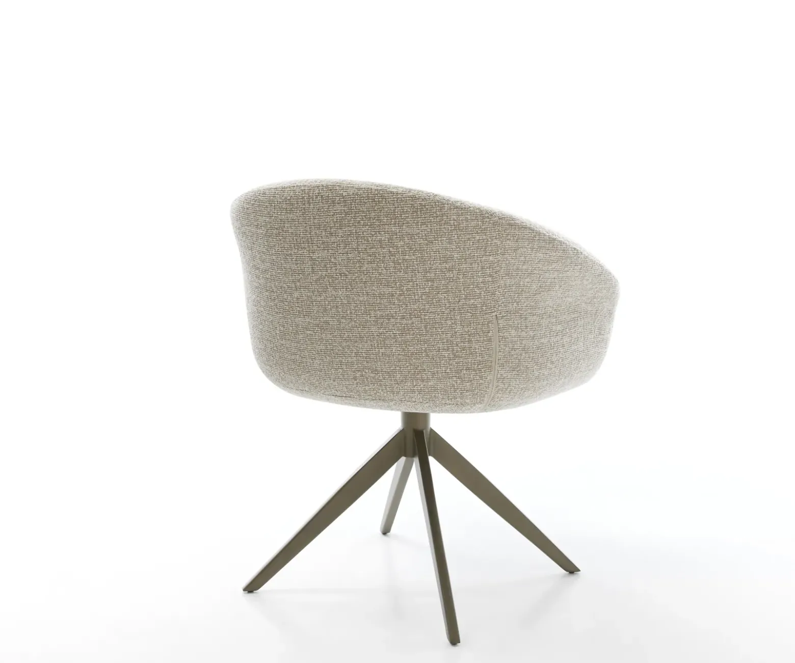 DrehstuhlVinka-Flex mit Armlehnen Webstoff Soft Beige Kreuzgestell breit Effektfinish Titan 360° drehbar Wippfunktion Taschenfederkern Sofort versandfertig