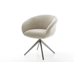 DrehstuhlVinka-Flex mit Armlehnen Webstoff Soft Beige Kreuzgestell breit Graphit 360° drehbar Wippfunktion Taschenfederkern Sofort versandfertig