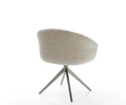 DrehstuhlVinka-Flex mit Armlehnen Webstoff Soft Beige Kreuzgestell breit Graphit 360° drehbar Wippfunktion Taschenfederkern Sofort versandfertig