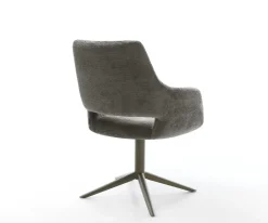DrehstuhlYago-Flex mit Armlehnen Bouclé Soft Schlamm Fußkreuz Effektfinish Titan 360° drehbar Wippfunktion Taschenfederkern Sofort versandfertig