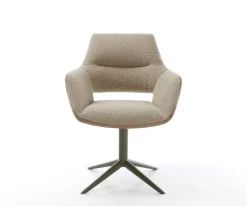 DrehstuhlYago-Flex mit Armlehnen Materialmix Schlamm Fußkreuz Effektfinish Titan 360° drehbar Wippfunktion Taschenfederkern Sofort versandfertig