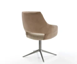 DrehstuhlYago-Flex mit Armlehnen Materialmix Schlamm Fußkreuz Graphit 360° drehbar Wippfunktion Taschenfederkern Sofort versandfertig
