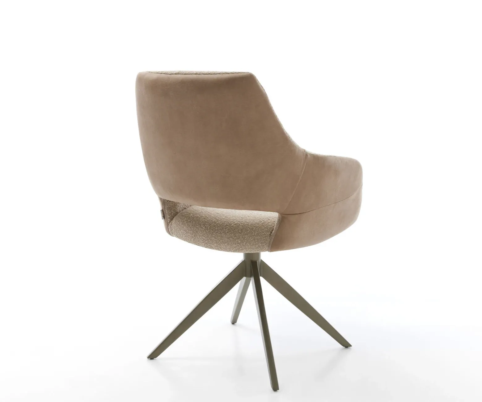 DrehstuhlYago-Flex mit Armlehnen Materialmix Schlamm Kreuzgestell breit Effektfinish Titan 360° drehbar Wippfunktion Taschenfederkern Sofort versandfertig