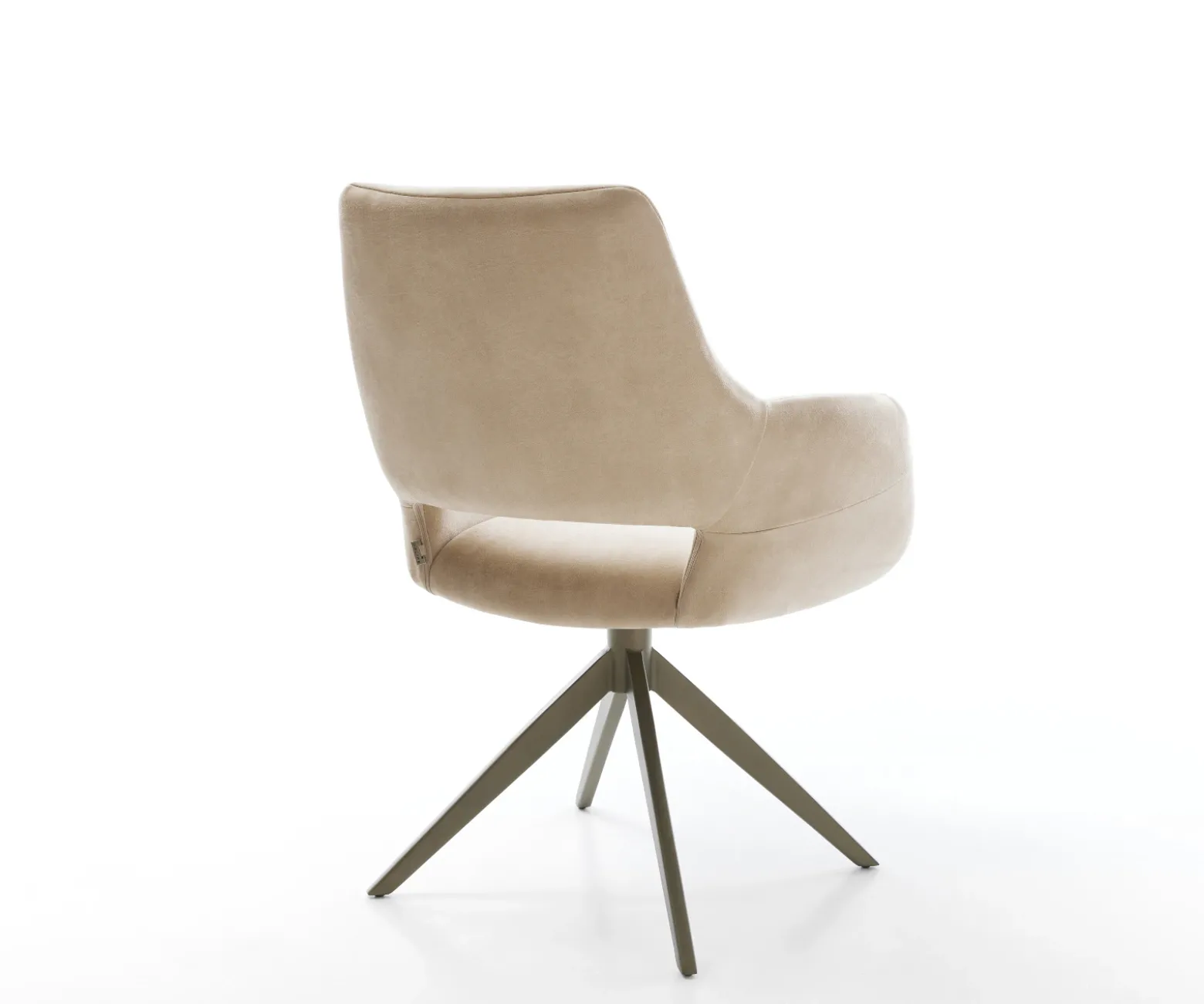 DrehstuhlYago-Flex mit Armlehnen Mikrofaser Beige Vintage Kreuzgestell breit Effektfinish Titan 360° drehbar Wippfunktion Taschenfederkern Sofort versandfertig