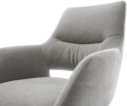 DrehstuhlYago-Flex mit Armlehnen Strukturstoff Soft Grau Fußkreuz Effektfinish Titan 360° drehbar Wippfunktion Taschenfederkern Sofort versandfertig