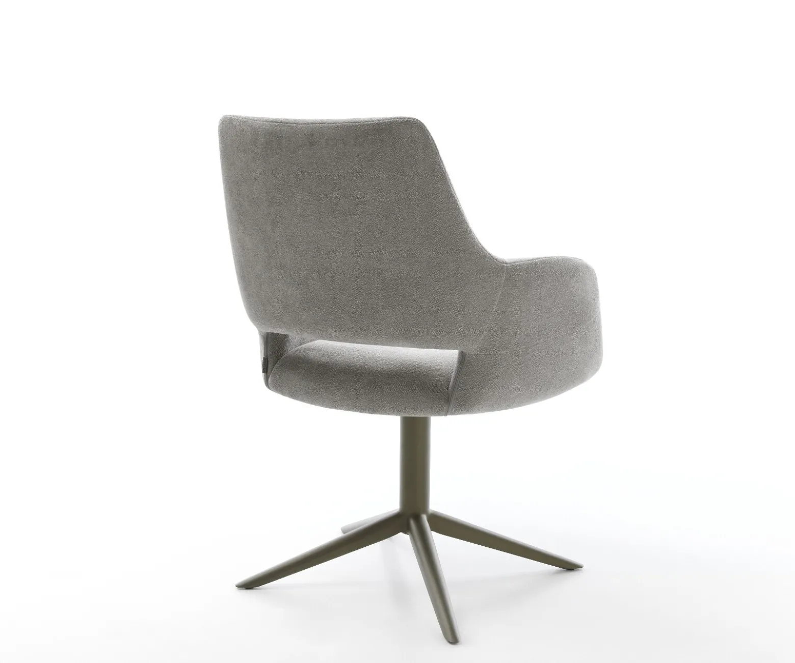 DrehstuhlYago-Flex mit Armlehnen Strukturstoff Soft Grau Fußkreuz Effektfinish Titan 360° drehbar Wippfunktion Taschenfederkern Sofort versandfertig