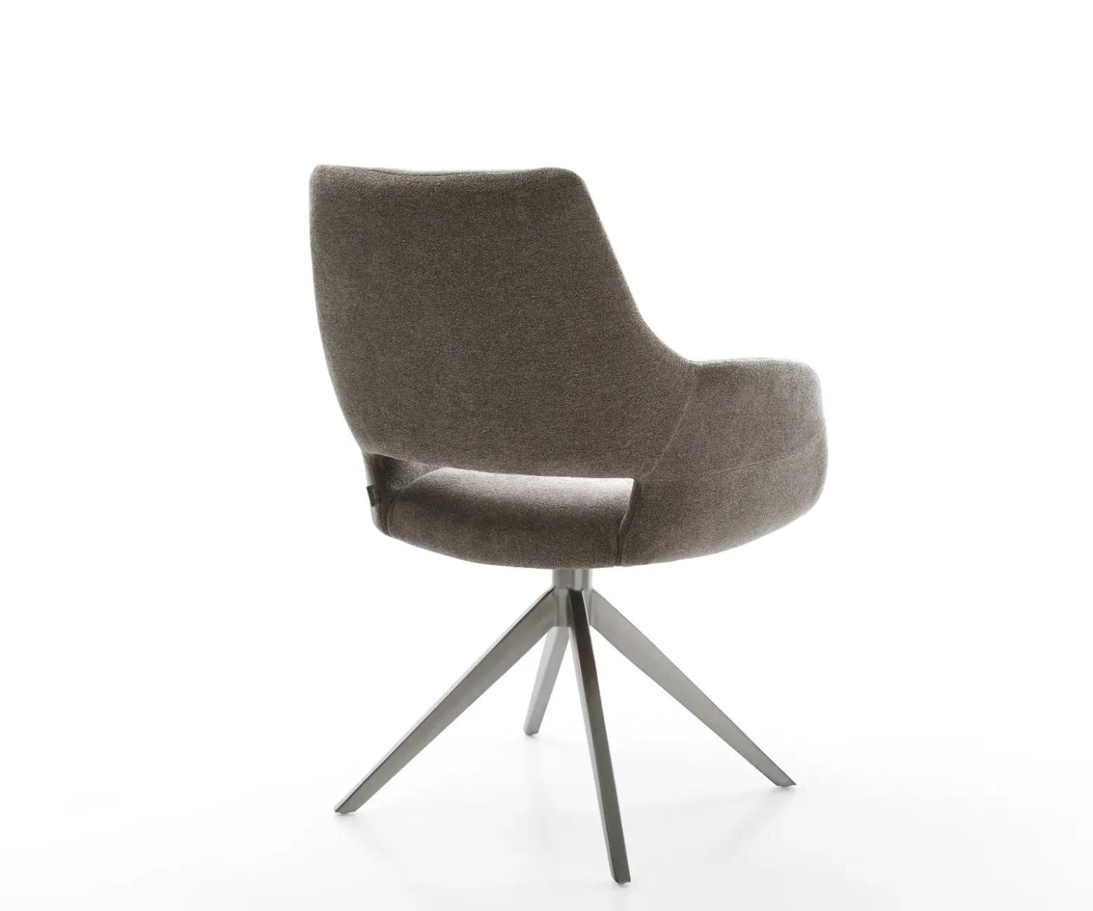 DrehstuhlYago-Flex mit Armlehnen Strukturstoff Soft Taupe Kreuzgestell breit Graphit 360° drehbar Wippfunktion Taschenfederkern Sofort versandfertig