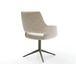 DrehstuhlYago-Flex mit Armlehnen Webstoff Soft Beige Fußkreuz Effektfinish Titan 360° drehbar Wippfunktion Taschenfederkern Sofort versandfertig