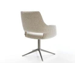 DrehstuhlYago-Flex mit Armlehnen Webstoff Soft Beige Fußkreuz Graphit 360° drehbar Wippfunktion Taschenfederkern Sofort versandfertig