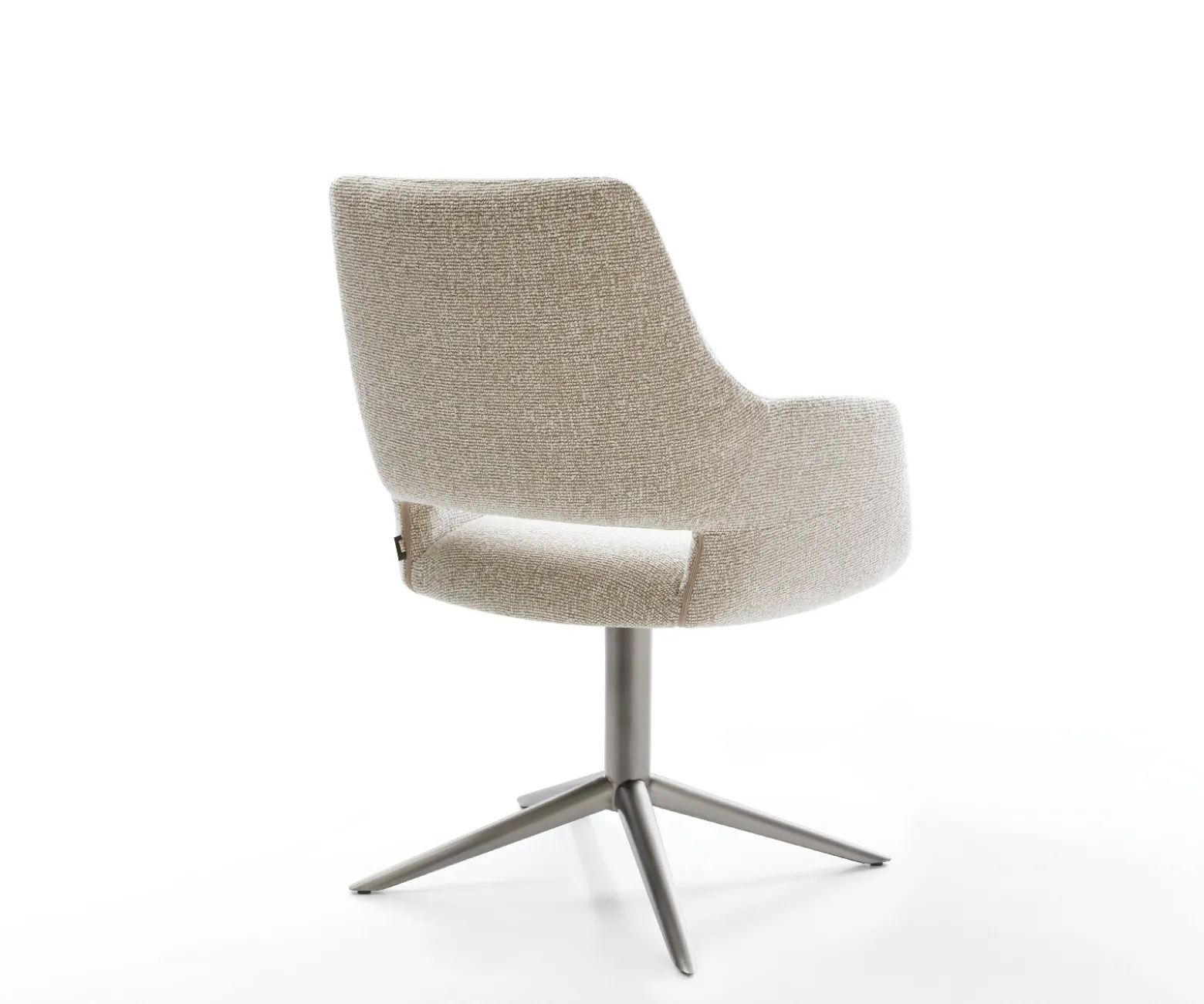 DrehstuhlYago-Flex mit Armlehnen Webstoff Soft Beige Fußkreuz Graphit 360° drehbar Wippfunktion Taschenfederkern Sofort versandfertig