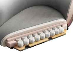 DrehstuhlZelia-Flex mit Armlehnen Bouclé Schlamm Kreuzgestell breit Schwarz 360° drehbar Wippfunktion Taschenfederkern Sofort versandfertig