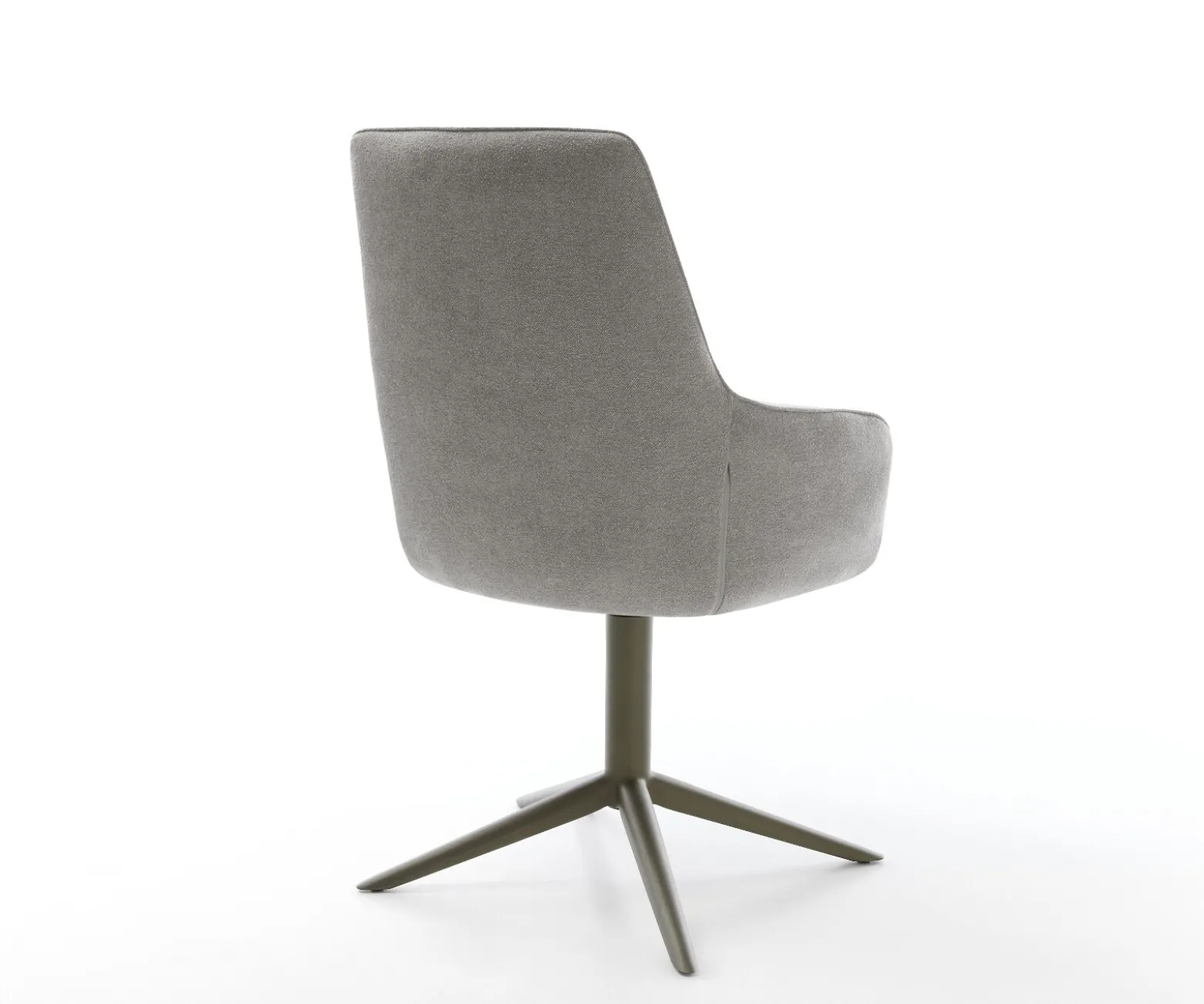 DrehstuhlZelia-Flex mit Armlehnen Strukturstoff Soft Grau Fußkreuz Effektfinish Titan 360° drehbar Wippfunktion Taschenfederkern Sofort versandfertig