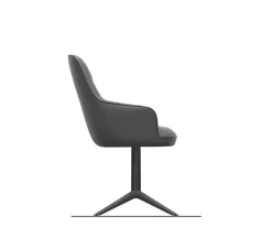 DrehstuhlZelia-Flex mit Armlehnen Strukturstoff Soft Grau Fußkreuz Effektfinish Titan 360° drehbar Wippfunktion Taschenfederkern Sofort versandfertig