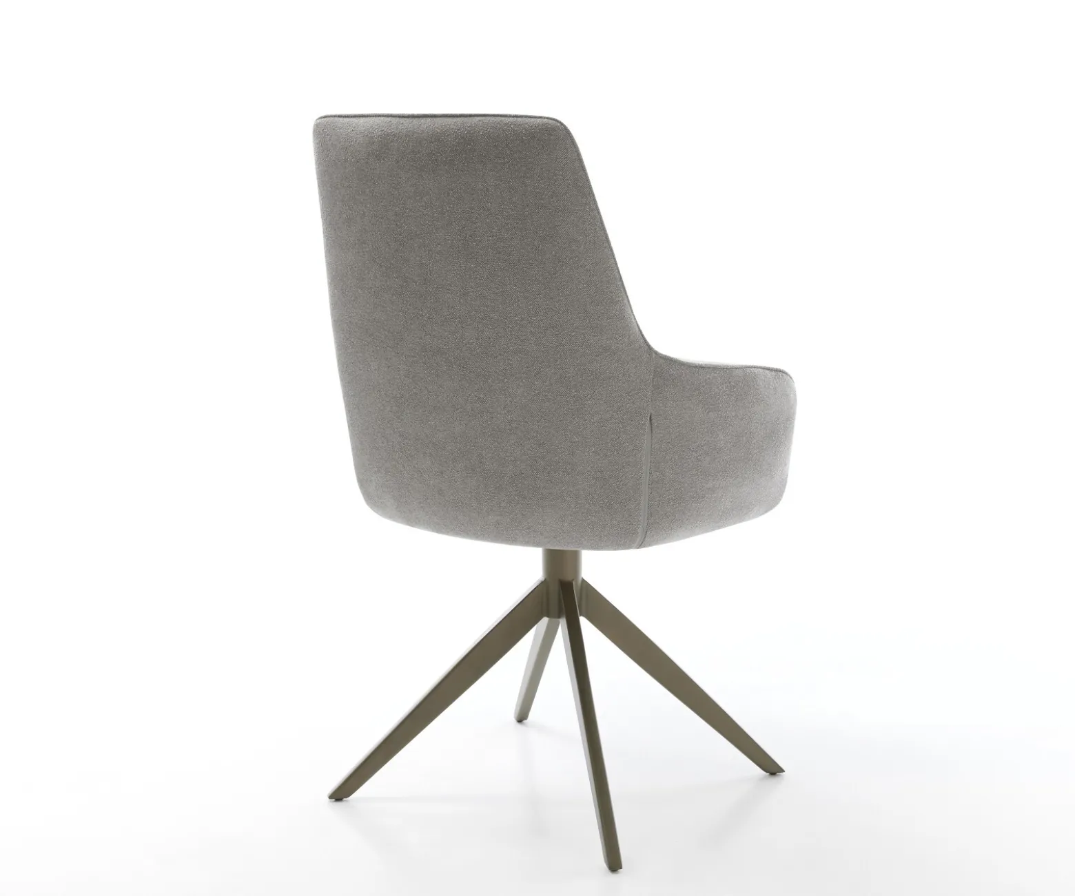 DrehstuhlZelia-Flex mit Armlehnen Strukturstoff Soft Grau Kreuzgestell breit Effektfinish Titan 360° drehbar Wippfunktion Taschenfederkern Sofort versandfertig